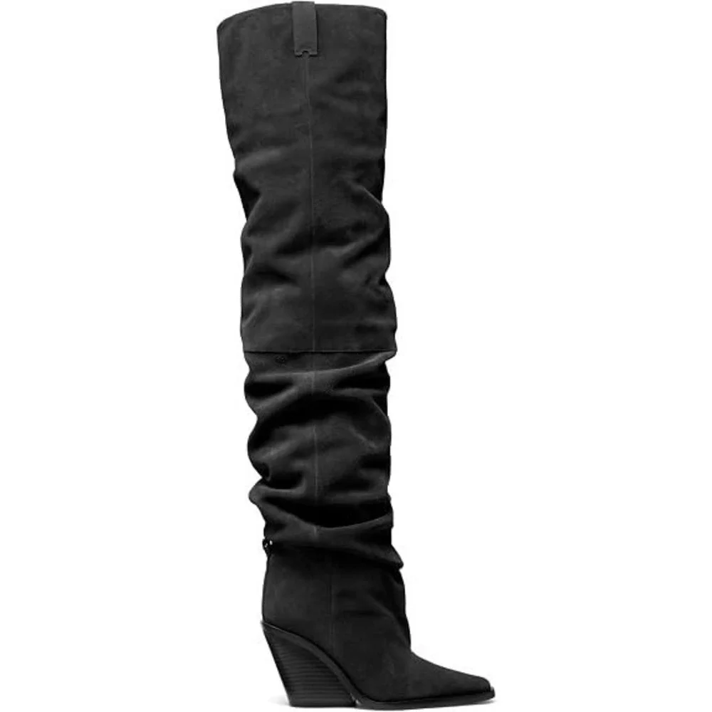 Michael Kors Women's Noemie Over the Knee Heeled Black Boots Size 5 New in Box!